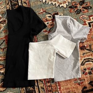 AA American Apparel Crop Top Tee Bundle Lot size Small S Basic T Shirt NWOT